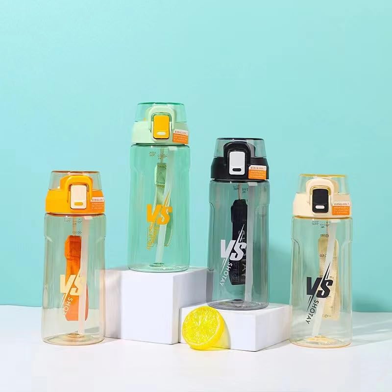 Image of THE VENTI SHOTAY Classic Unbreakable Water Bottle with Sipper BPA Free, Leak-Proof Water Bottle Ideal for Office, Sports, School, Gym (630ML-Black)