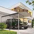 Garvee 10x15 ft Heavy Duty Metal Carport Shed, Reinforced Galvanized Steel Frame & Roof, Permanent All-Weather Shelter for Cars, Trucks, Boats, ATVs, Tractors & Motorcycles