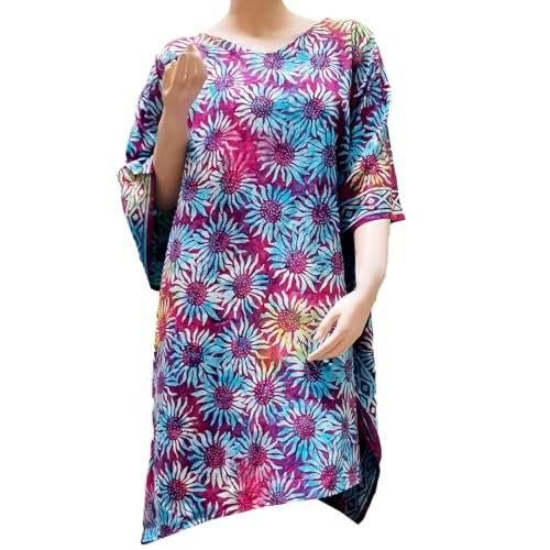 Caftán Aster Poncho multicolor con estampado batik hecho para destacar con comodidad 3