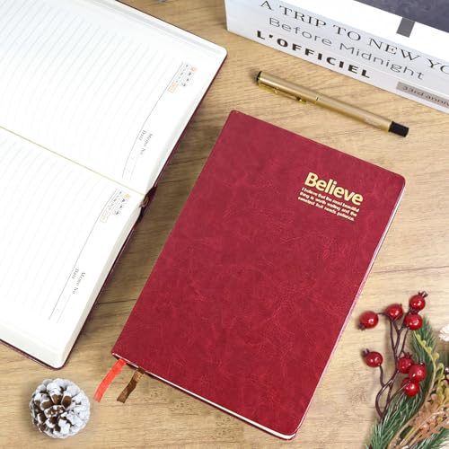 Carnet de notes de luxe en cuir rouge A5 rigide 720 pages - 3