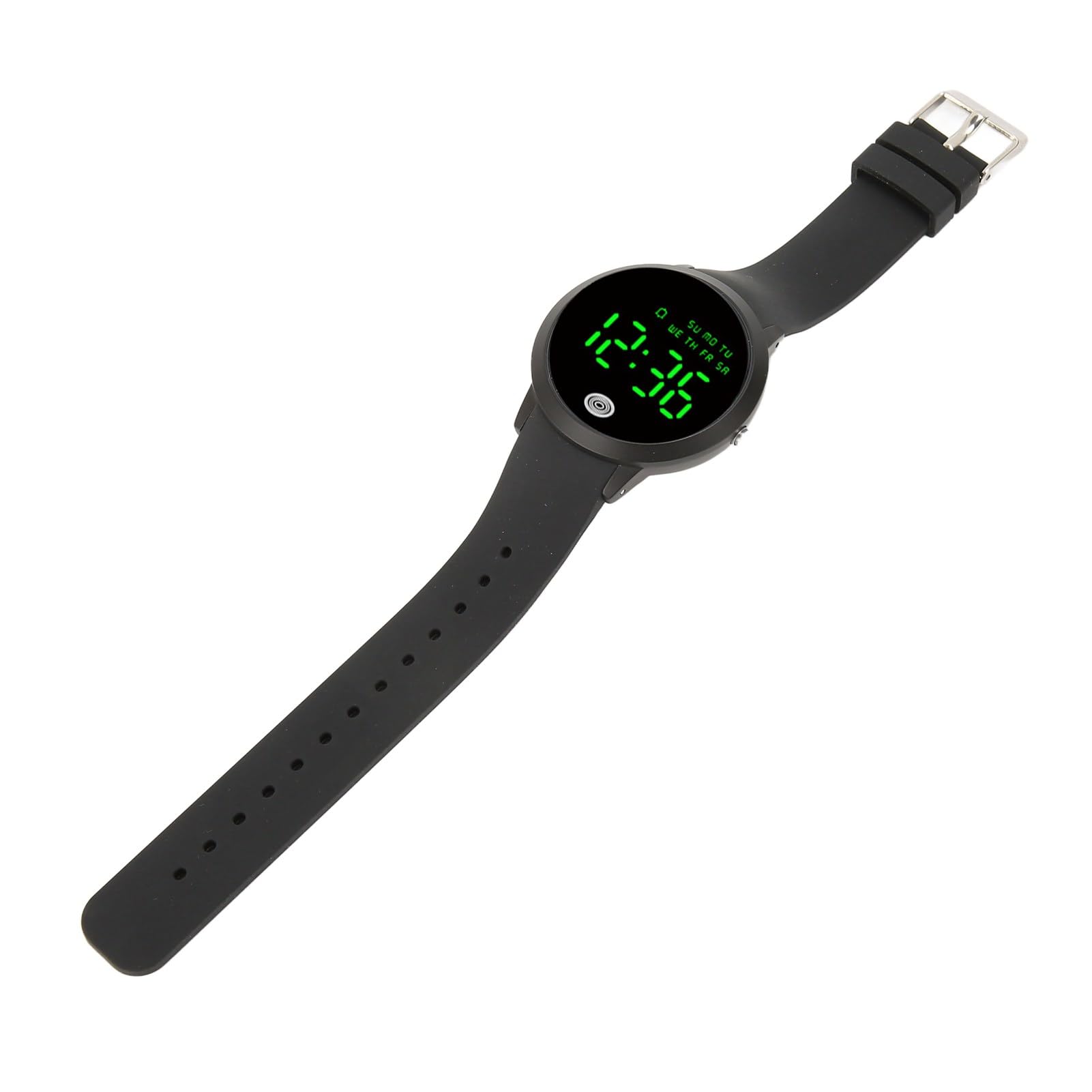 LJCM Reloj, Pantalla a Color Redonda Retroiluminada a Prueba de Golpes Simple 12 24 Horas de Conmutación SHO Hombres Reloj Digital para el Trabajo (Talla Grande)