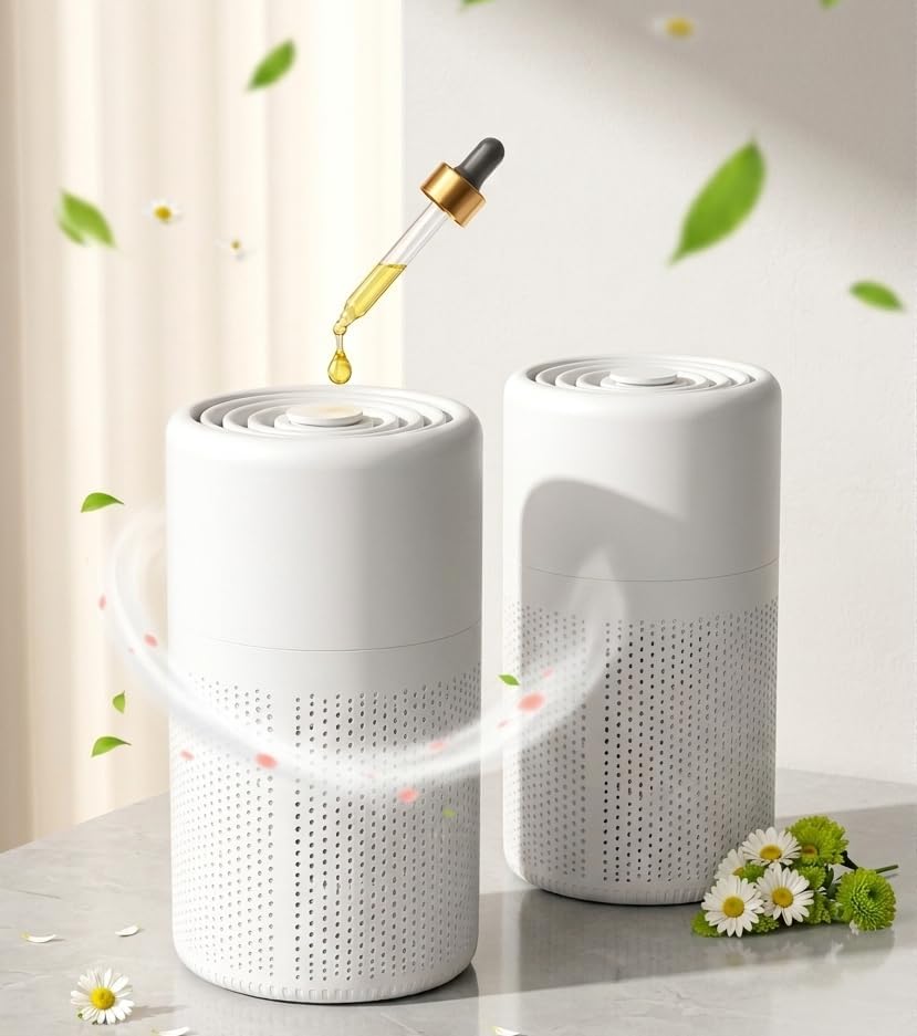 UNMAT Portable HEPA Air Purifier for Home, Office, Bedroom & Car | 360ยฐ Air Intake Air Cleaner with H13 HEPA Filter | Low Noise, Energy Efficient Desktop Air Purifier for Dust, Smoke & Allergens