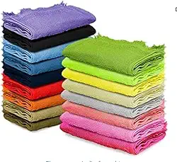Toalha Social Kit 10 pcs com Franja 23x33cm 100% Algodão Toalhinha de Mão Ideal para Escola Manicure (Cores Femininas)