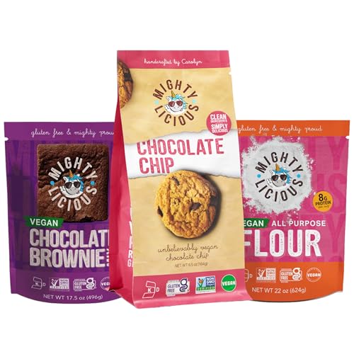 MIGHTYLICIOUS Gluten-Free Baking Bundle – Chocolate Brownie Mix, All-Purpose Flour & Vegan Chocolate Chip Cookies – Plant-Based, Non-GMO, Kosher, Allergen-Friendly (3-Pack) image 4