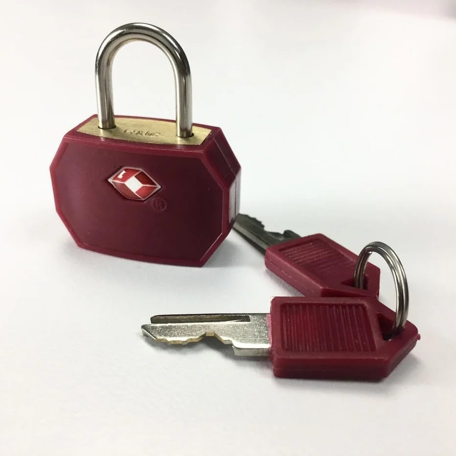 Skywalk TSA Approved Brass Padlocks with 2 Keys for Travel Luggage Suitcase Bag -Multicolor - Set of 2-image-37