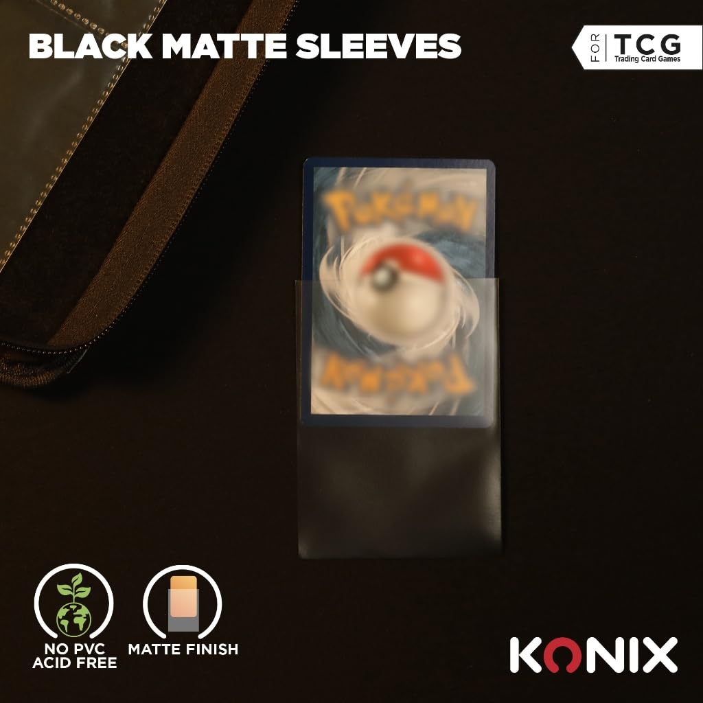 Konix Protezioni per carte Dark Blue Matte Sleeves 66 x 91 mm competizione - 100 bustine - Compatibili con Magic The Gathering, Pokémon - Plastica - Blu scuro