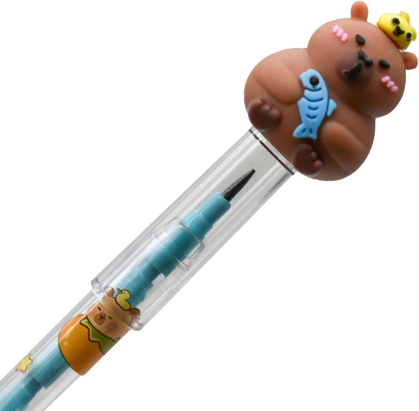 24 Pieces Adorable Capybara Pencils Stacking Pencils Animal Stackable Pencil With128 Replacable Refills