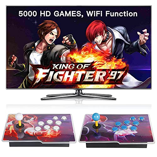 FVBADE[5200 Games in 1 Pandora Box Arcade Game Console WiFi Function to Add More Games Compatible PC & Projector & TV ,3D Games 4 Players Category Favorite List Save/Search/Hide/Pause/Delete Games