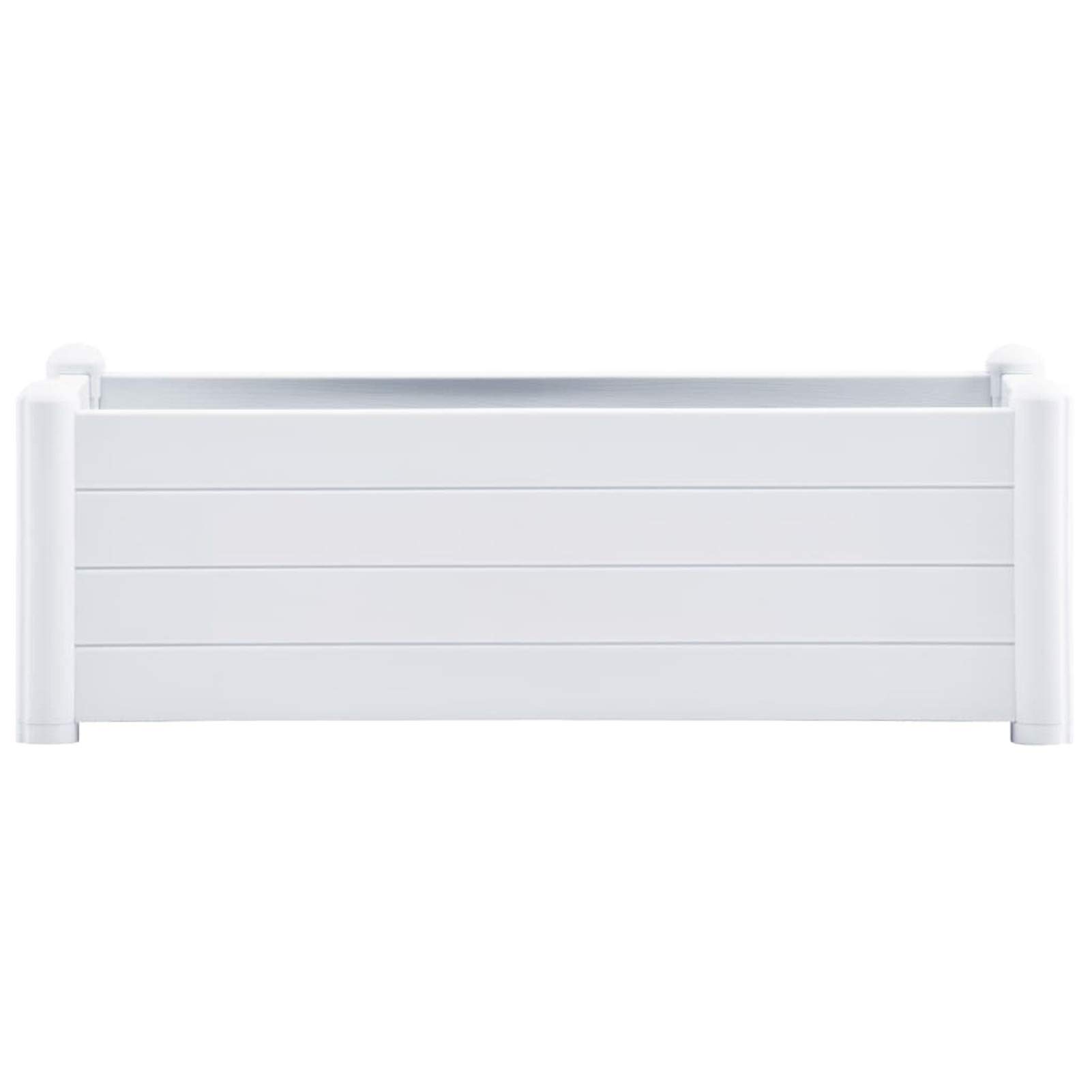 Gecheer Arriate Alto de Jardín,Jardinera Rectangular,Huerto Urbano Exterior, Madera, Marco para Huerto, Verduras Frutas Flores, Blanco 100x43x35 cm