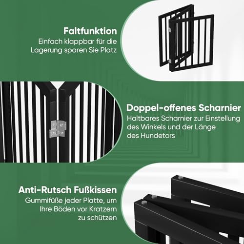 Hundegitter für Türen, Faltbares Hundegitter Innen, Haustiergitter für Türen Schlafzimmer, Welpengitter mit Metallstützfüßen… – Ansicht 3