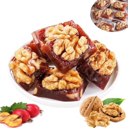 大粒サンザシ焼きクルミ、核桃?果山?零食(サンザシ+クルミ)酸っぱくて甘い、サクサクして甘くて美味しい砂糖不使用、防腐剤不使用、250g/500g 個別包装で持ち運びやすい (500g)