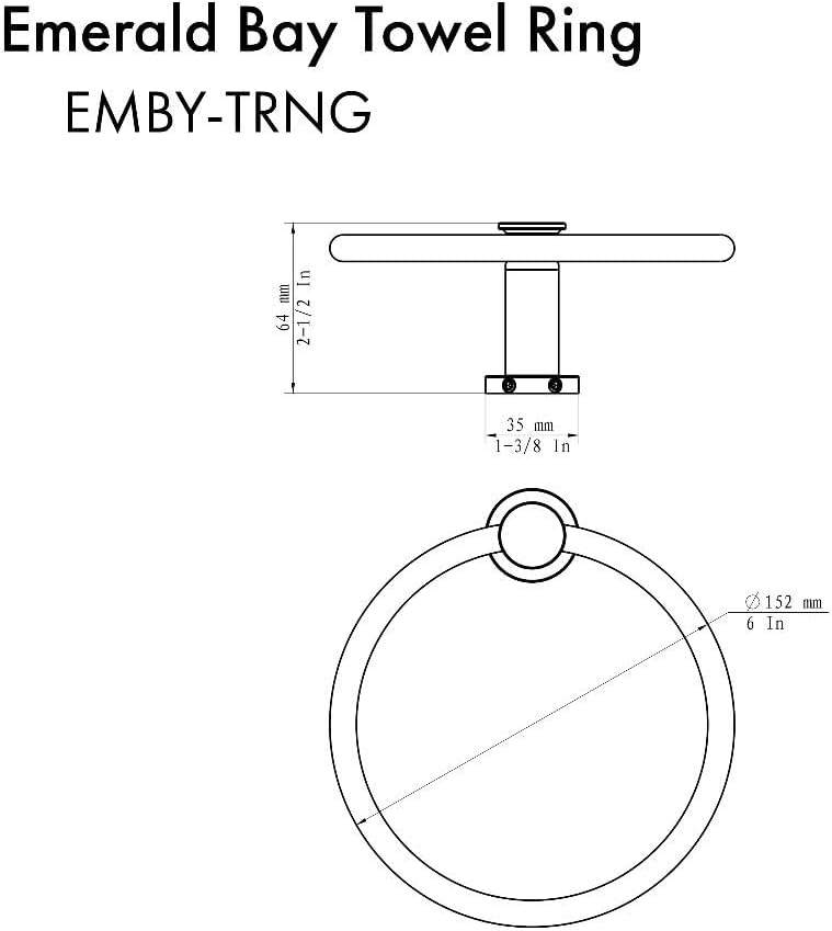 ZLINE Emerald Bay Towel Ring in Polish Gold (EMBY-TRNG-PG)