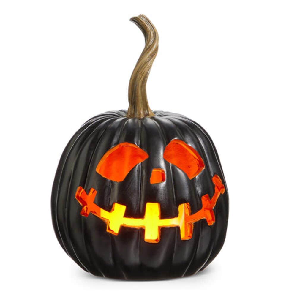 Amazon.com: Raz Imports Lighted Black Jack O Lantern, 8-inch
