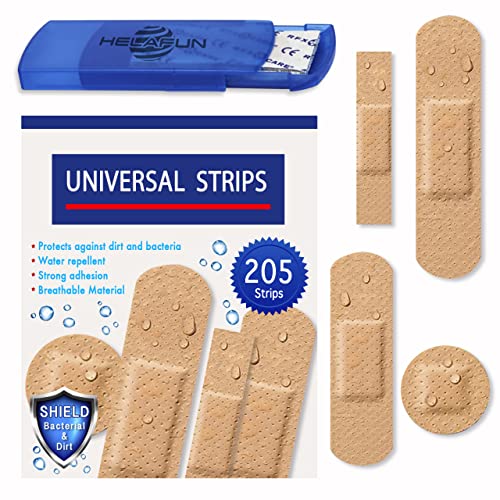 Porta Apositos Adhesivos Helafun - 205 uds - Apositos Adhesivos Impermeables - Aposito Impermeable - Apóstitos para Heridas.