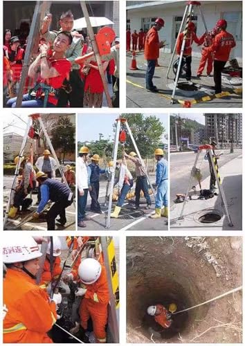 YXXSDP Emergency Rescue Tripod Kit for Sewer/Underground Pipe, Aluminum Adjustable Confined Space Safe Access Equipment, Construction and Industrial Rescue System (Color : 1200lbs/544.3kg Winch)