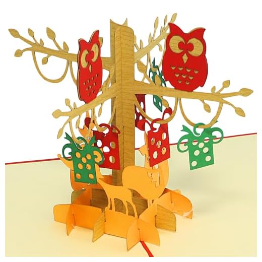 Lin 17544 – Tarjetas de felicitación pop up 3d, tarjetas de Pop Up Cumpleaños, 3d 3d tarjeta tarjeta de felicitación de cumpleaños tarjeta, zorro búho en el bosque, n298