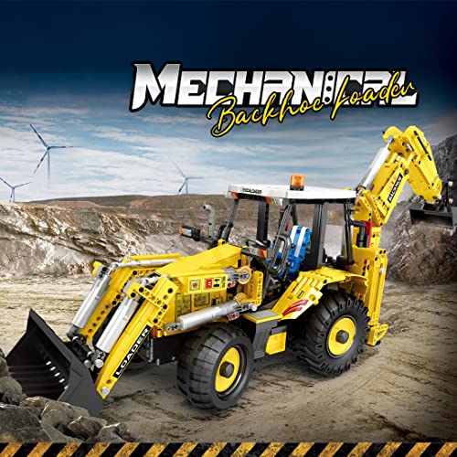 Misini 22018 Rc Excavator Backhoe Front Loader Truck Building Set, Moc Engineering Vehicle Building Block For Adults, Construction Bulldozer Back Hoe Model Building Toy Gift For Men And Boys #TOP1