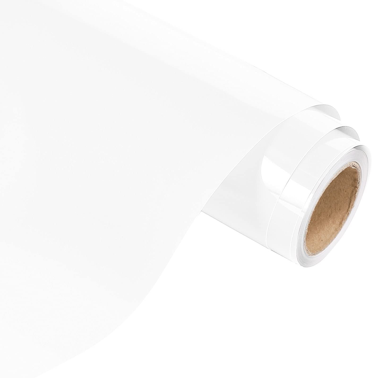 GIRAFVINYL 001 Glossy White Permanent Vinyl for Cricut - Adhesive Vinyl Roll for Decor,12" x 15ft (Glossy White)