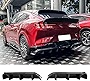 FREEMOTOR802 Compatible With 2021-2023 Ford Mustang Mach-E GT Rear Diffuser, Gloss Black PP Polypropylene IKON Style Rear Bumper Lip Diffuser Shark Fins Kit Lower Valance Lip Spoiler Canard