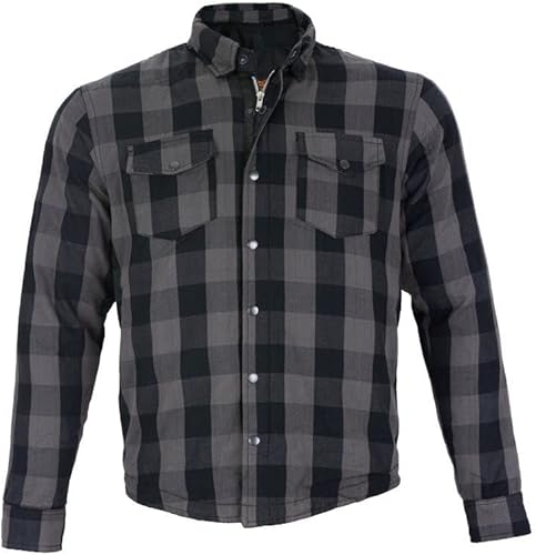 Miniatura 9 de Chaqueta de franela a cuadros para hombre, ligera, impermeable, color negro, blanco y gris