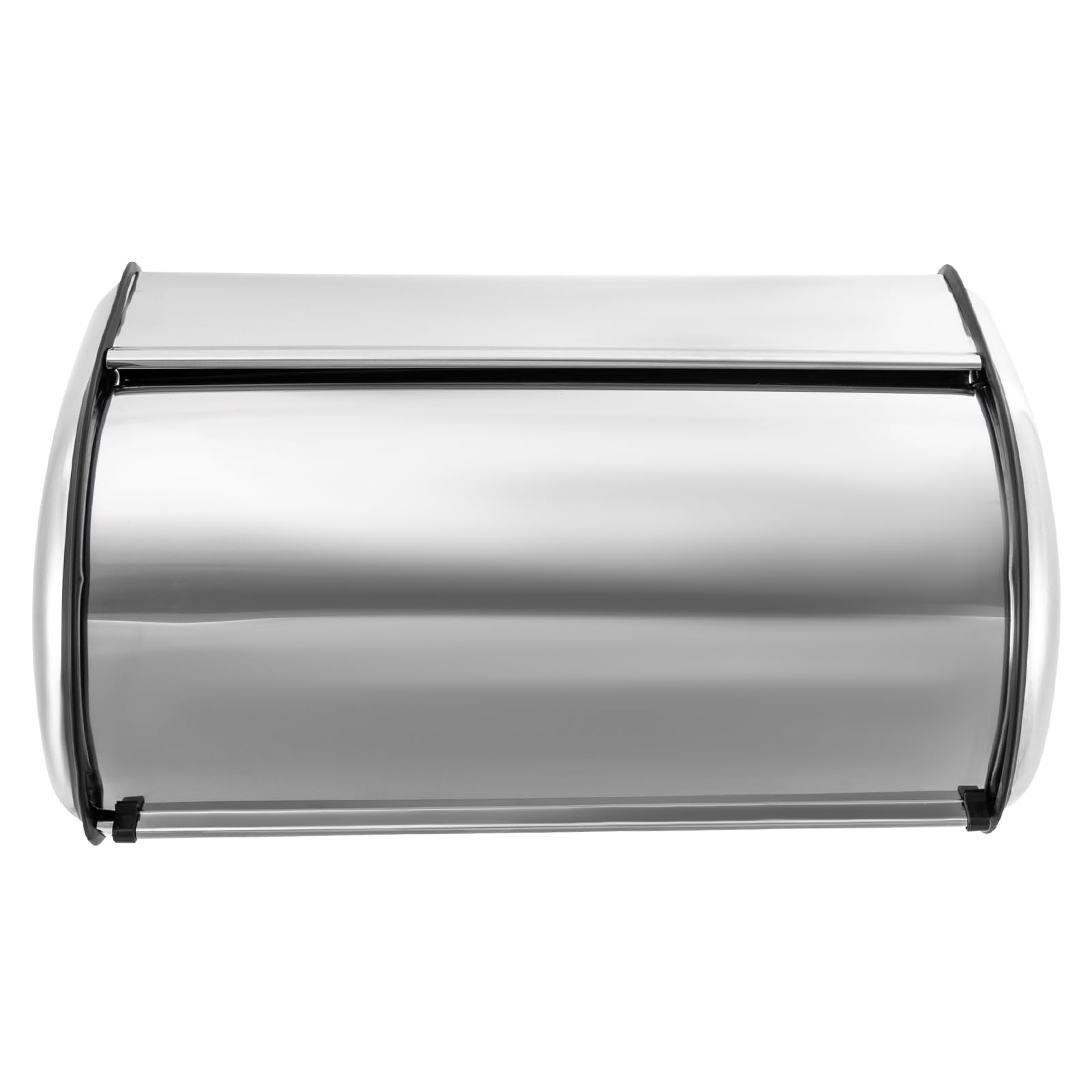 ENLOY Scatola Per Pane In Acciaio Inox Con Coperchio Arrotolabile - Design Nero Opaco E Rosa Oro, Capienza Grande Per Pagnotte E Snack (43x28x18 Cm)
