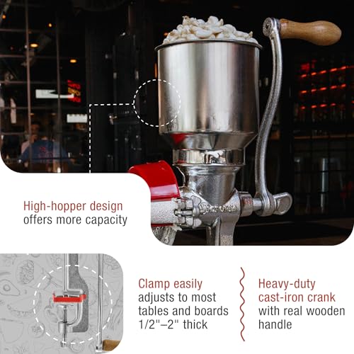 Image of Victoria Manual Cast Iron Grain Mill with Low Hopper, Premium Corn-Grinding Mill and Grain Grinder, Made in Colombia (Pack of 3)