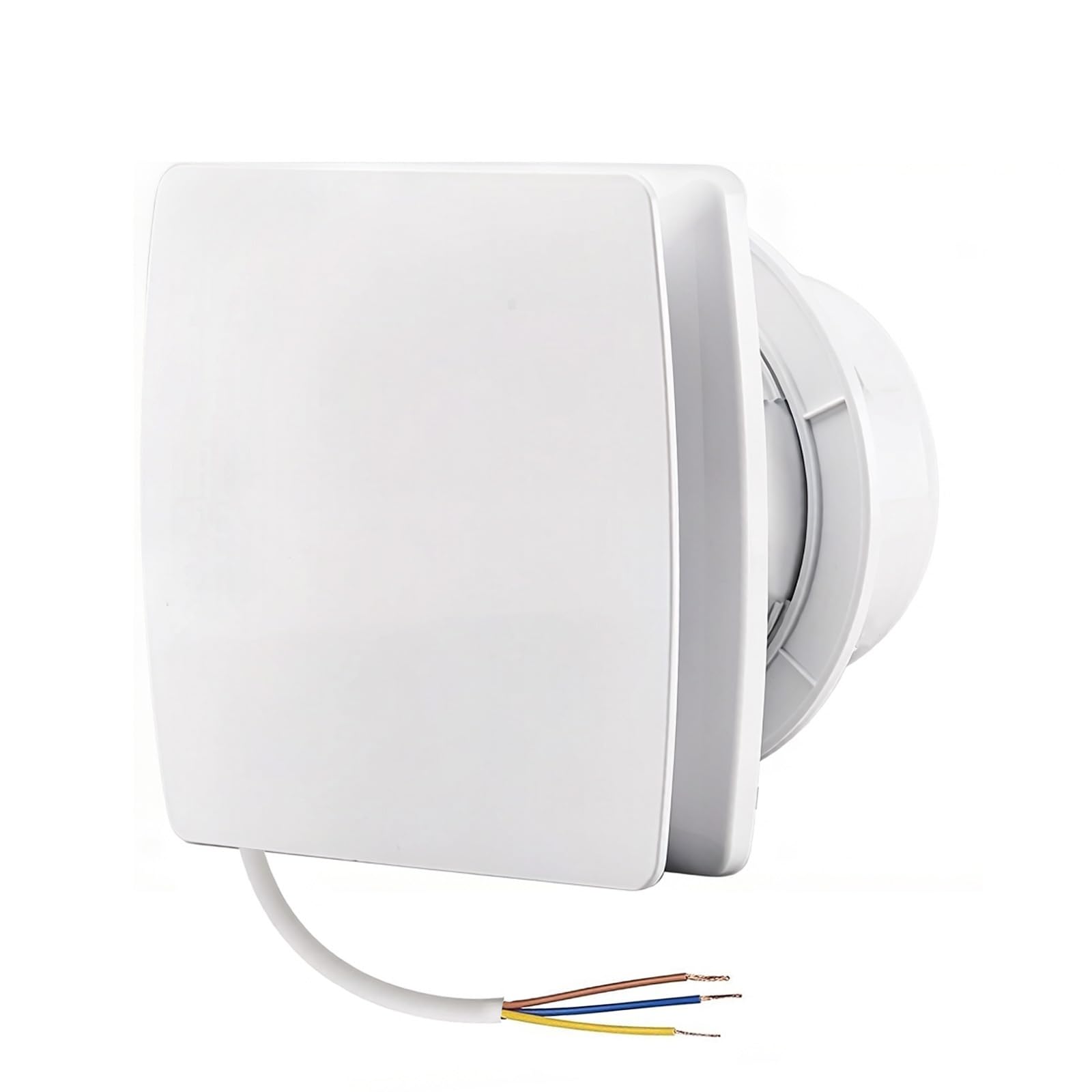 100mm Silent Bathroom Extractor Fan, 4” Square High Airflow Bathroom Toilet Kitchen Fan Wall Mounted Ventilation Fan Powerful Exhaust for Bathroom, Kitchen, Toilet