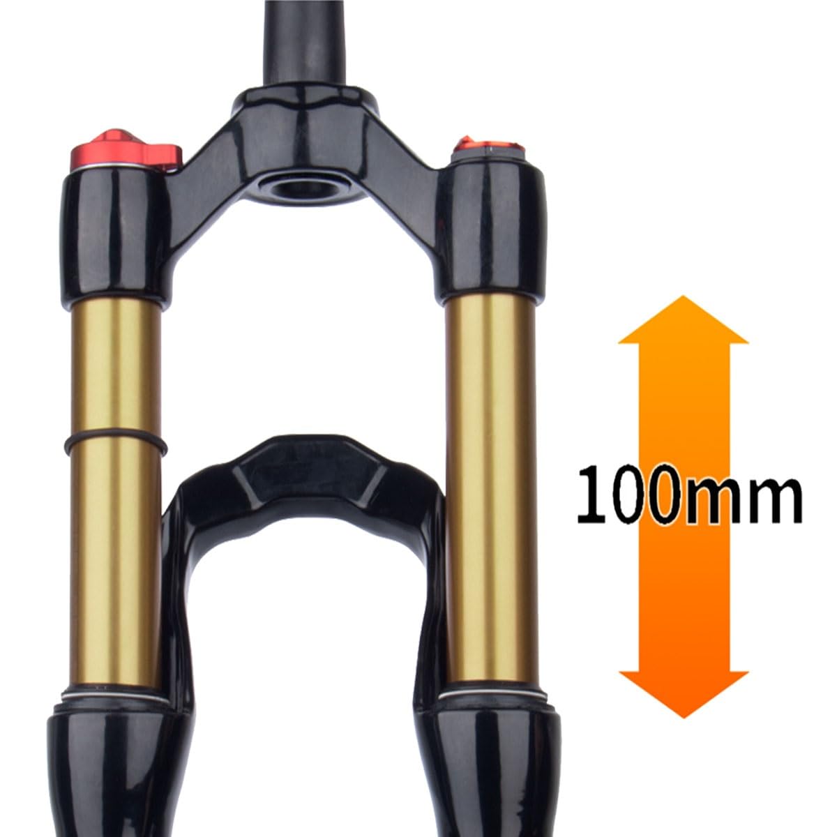 Widelec pneumatyczny do rowerów górskich 20/24" z blokadą ręczną/pilotem zdalnego sterowania, skok sprężyny 135 mm, 1-1/8" widelec do rury prostej z szybkomocującym, wał wtykowy 9 mm, frez tarczowy