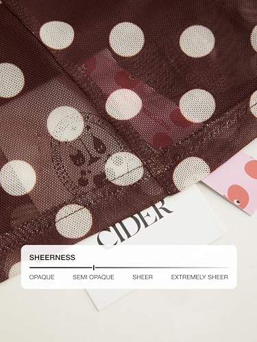 CIDER Womens Polka Dot Midi Skirt Vintage Bowknot Sheer Mesh Ruffle Hem Retro Fashion Going Out Casual Skirt Trendy3