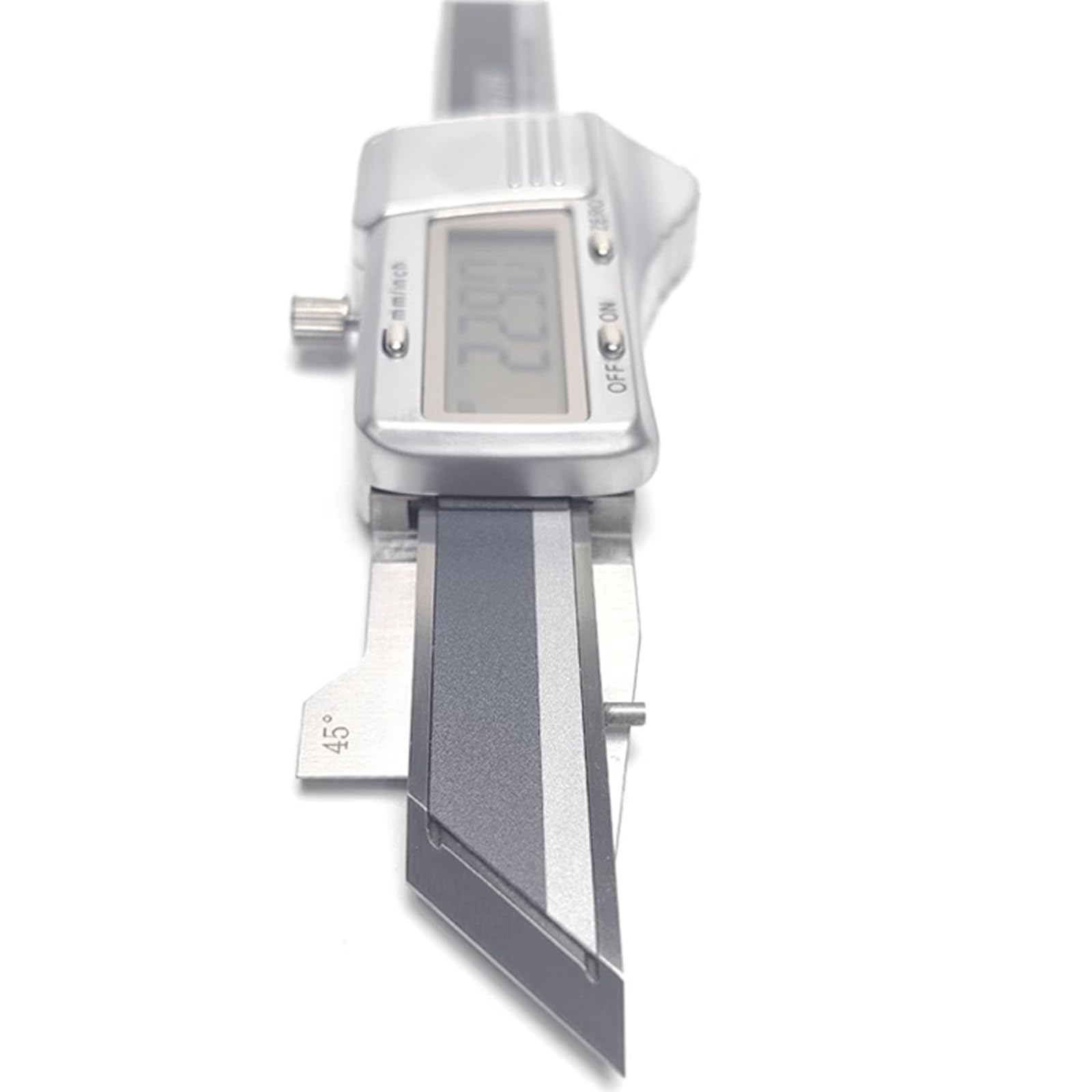 Digital Chamfer Gage Ruler, Electronic Chamfering Measuring Tool, Measure 45° Chamfer Dimension, Stainless Steel, Resolution 0.01mm, Range 0-10mm