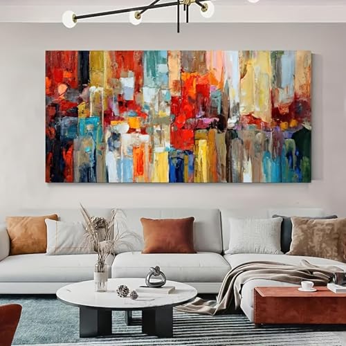 Tableau d'art moderne aux couleurs vives pour salon et chambre