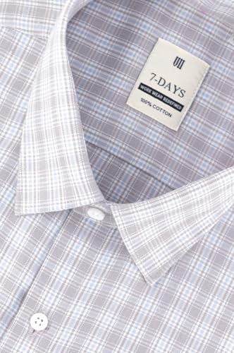 Image of 7-DAYS Men's Premium Checks Formal Shirt - Cotton Rich, Regular Fit, Full Sleeve, with Pocket, Wrinkle Resistant - Stylish Office & Everyday Wear.