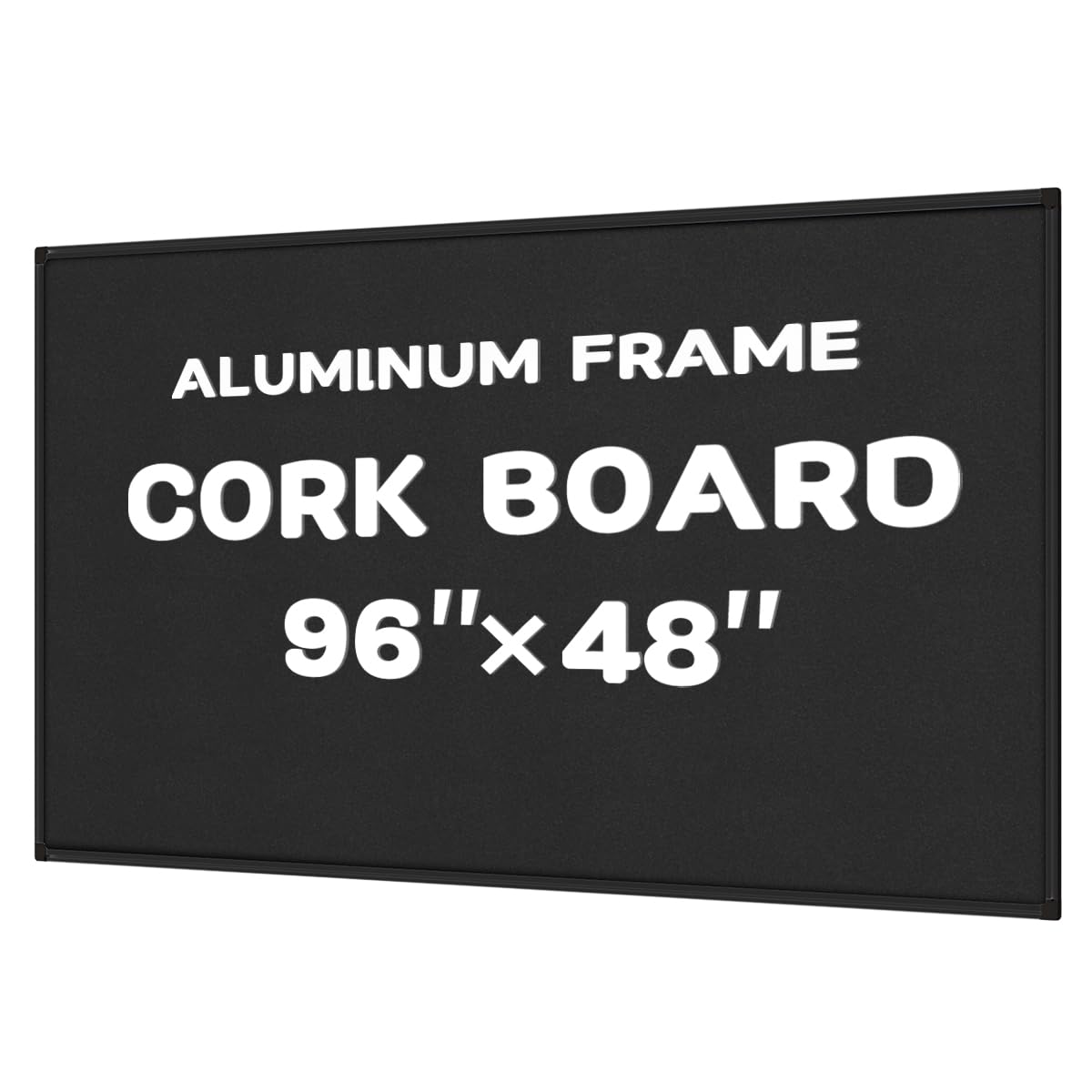 INNOVART Extra Large Cork Bulletin Board 96"X48" with 40 Push Pins, Corkboard with Black Aluminum Frame, Cork Notice Board Message Board for Wall,