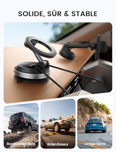 Support magnetique pour tableau de bord compatible smartphone et MagSafe - 3