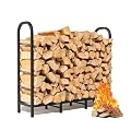 GREENER 4x4FT Firewood Rack Outdoor - Heavy Duty Wood Racks Outdoor for Firewood Upgraded Log Rack Adjustable Metal Log Holder Wood Stand Stacker Fireplace Fire Wood Holder Organizer Indoor, Black