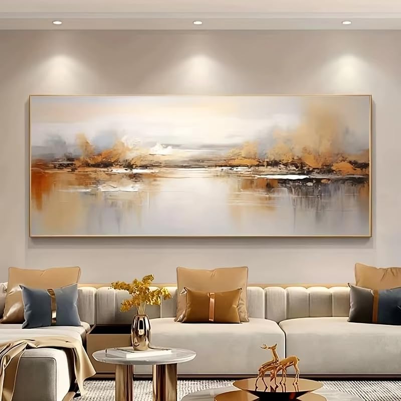 Toile moderne paysage de collines et brume de style épuré