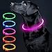 Colaseeme LED Dog Collar Light Up Dog Collars 1 Count USB Rechargeable TPU Glow Safety Basic Dog Collars for Large Medium Small Dogs (Pink)