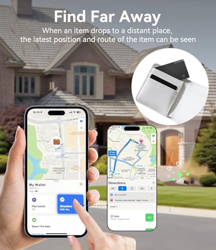 Image of Ultrbeka Wallet Tracker Card IP68 Waterproof Bluetooth Tracker for Wallets, Passport, Work with Apple Find My, Wireless Charging, iOS Only [Apple MFi Certified]- 4pcs / 1* Wireless Charger
