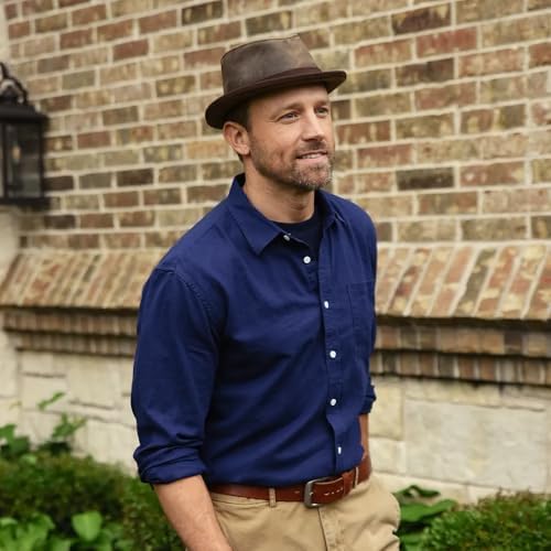 American Hat Makers Soho Leather Fedora for Men/Woman –Summer Hats for Men - Image 7