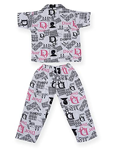 Image of A Little Swag Cotton Printed Night Dress Soft Night Suit Sleepwear Nightwear Set Unisex Kids Wear