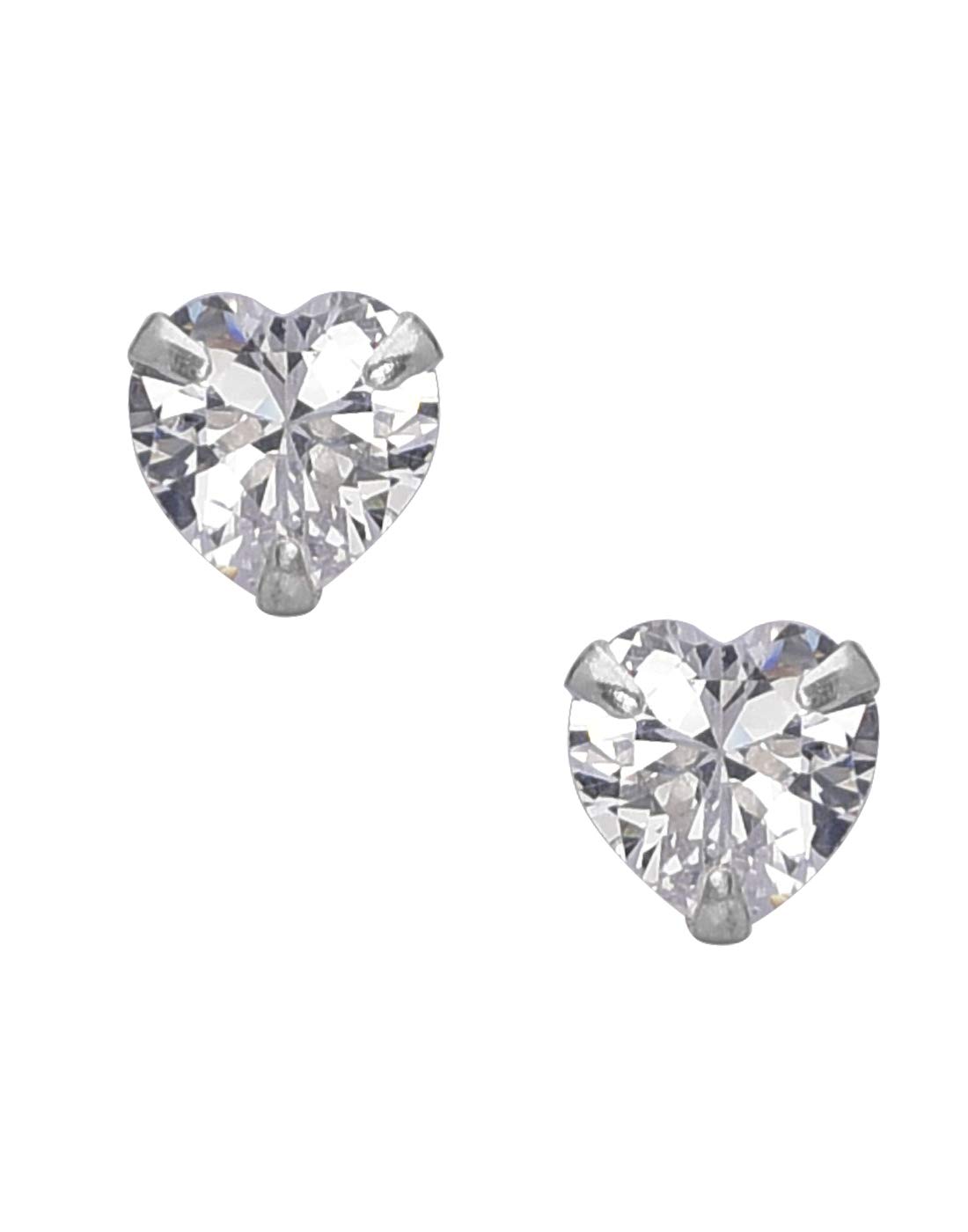 Abhooshan 925 Sterling Silver Pair of Heart shape Single White Cubic Zircon(CZ) Stone Solitaire Piercing Stud Earrings For Women,Girls & Boys. Helix Cartilage Tragus Ear Lobe Multi Piercing (6) (B07SR2LNHB) Amazon Price History, Amazon Price Tracker