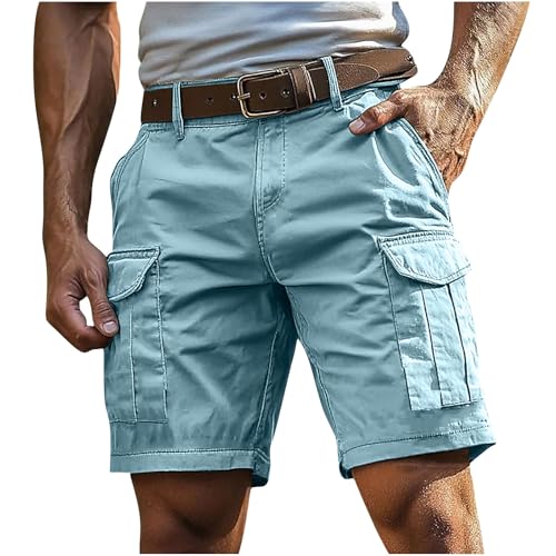 Image of Mens Hiking Cargo Shorts Baggy Lightweight Casual Twill Shorts Summer Outdoor Work Breathable Short Multi Pockets