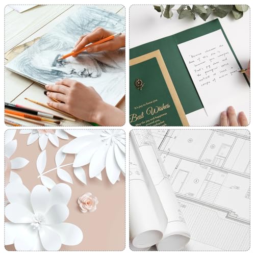 50 Blatt Weißes Kartonpapier A4, Fotokarton A4, Weisser Bastelkarton 250g/m², DIN A4-21 x 29,7 cm, Dickes Druckerpapier für Einladungen, Fotografie, Hochzeit, Karton, Basteln, Präsentationen