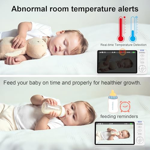 AnKeKe 5-Inch No-Wi-Fi Baby Monitor with 355° PTZ & 100-Hour Battery — view 8