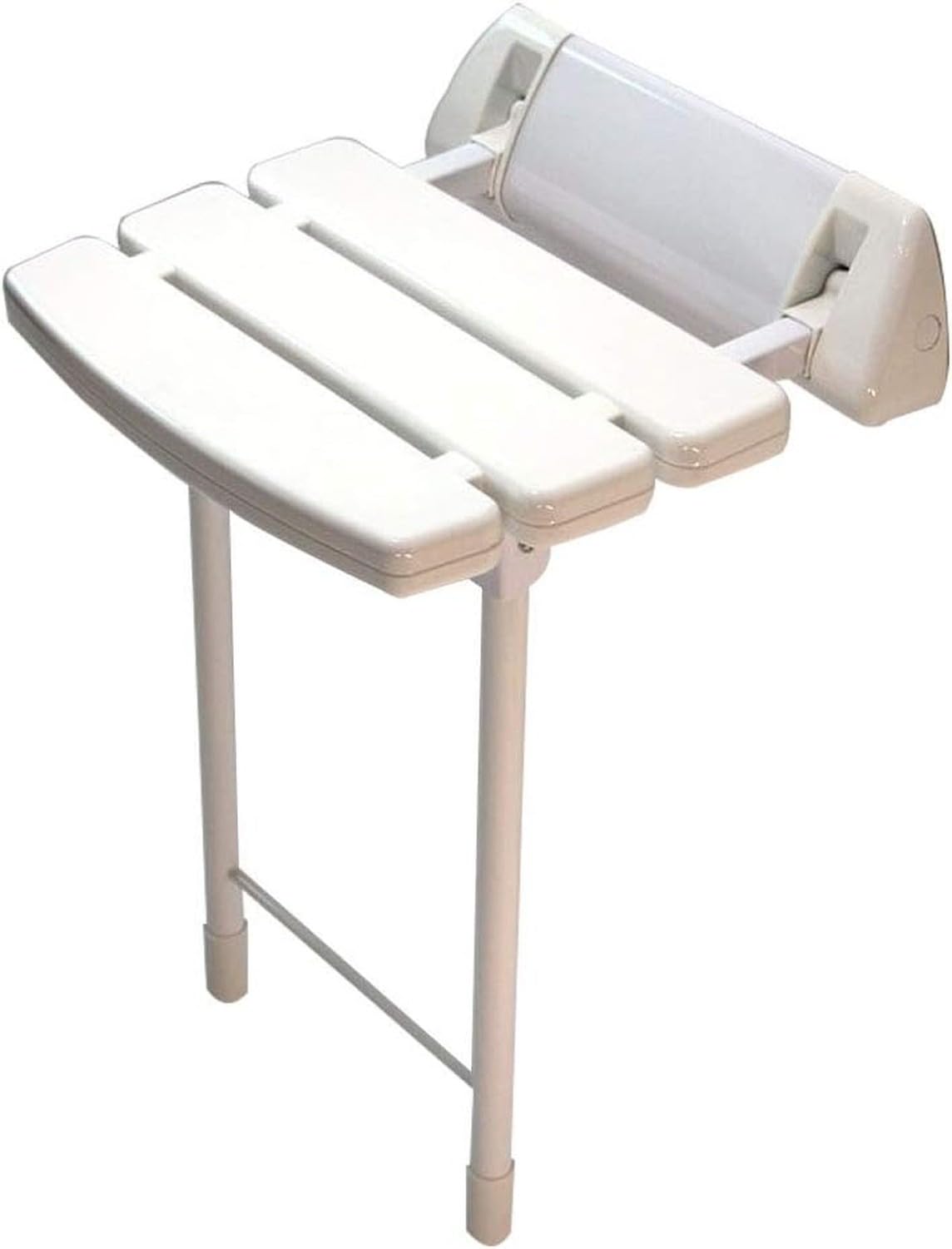 Silla de Ducha Abatible Extensible Plegable Montaje en Pared con Patas de Apoyo para Baño Inodoro Asiento Antideslizante Ayuda Seguridad Mayores Peso Máx 180 kg