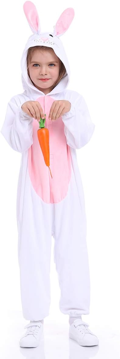 Unisex Animal Costume Kids，Plush Hooded Animals Pajamas Child，Halloween Carnival Animal Kid Jumpsuit Boys & Girls