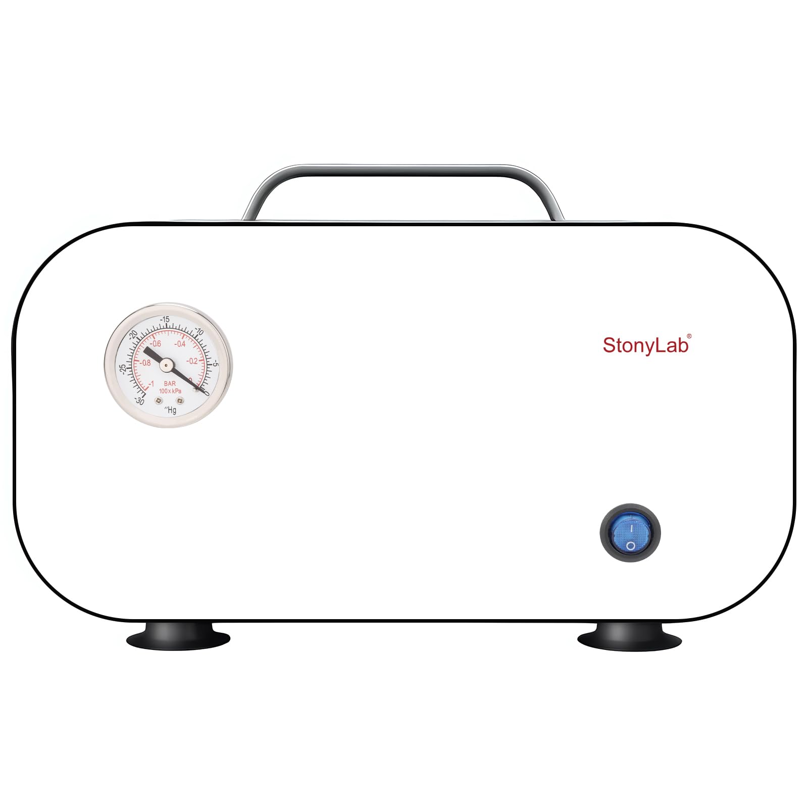 stonylab Membran-Vakuumpumpe, kompakte ölfreie Vakuumpumpe Druckpumpe mit 40 L/min Saugvermögen für Filtration Destillation Laborarbeit, 110-220V