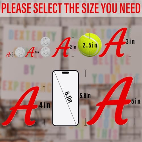 Image of 2010 Pieces 10 Sheets Letter Stickers,Self Adhesive Waterproof Vinyl Mailbox Numbers Stickers,Alphabet Decals for DIY,Window,Door,Sign,Bike,Car,Laptop,Scrapbook (Red, 1 /2 Inch)