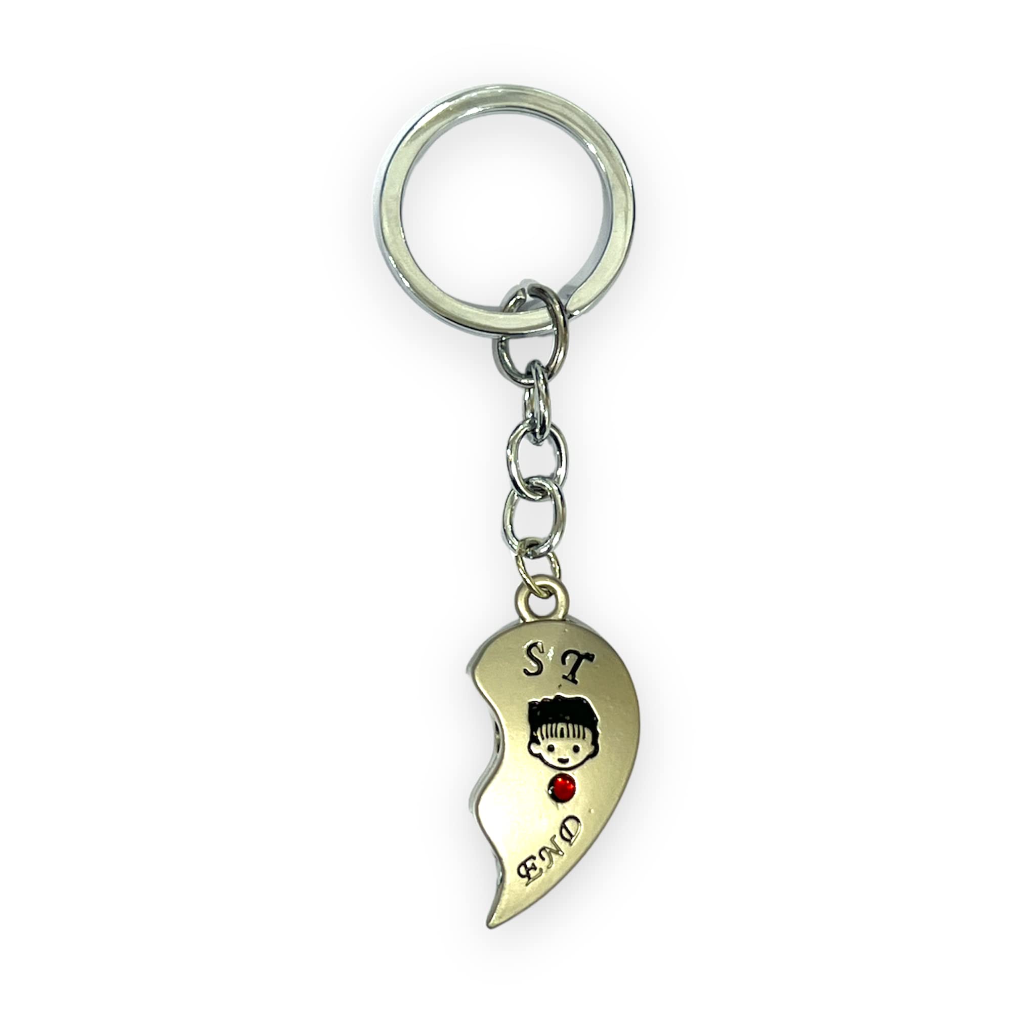 AUGEN Premium Stainless Steel Keychain | Couple Silver Key Ring | Anti-Rust Metal Keychain - View #9
