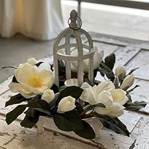 Orchid & Ivy 16-Inch White Open Wood Decorative Candle Holder Lantern w/Metal Hanger – Rustic Elegant Country Farmhouse Indoor Hanging Wooden Pillar Votive Tabletop Wedding Home Decor Decoration Orchid Ivy 16 Inch White Open Wood Decorative Candle Holder Lantern wMetal Hanger–Rustic Elegant Country Farmhouse Indoor Hanging Wooden Pillar Votive Tabletop Wedding Home Decor Decoration